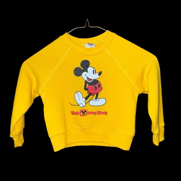 Disney Parks Walt Disney World Mickey Mouse Yellow Toddler Sweatshirt 3T EUC - Picture 1 of 13